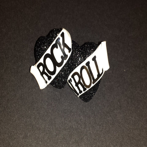 black glitter rock n roll bete noire ring