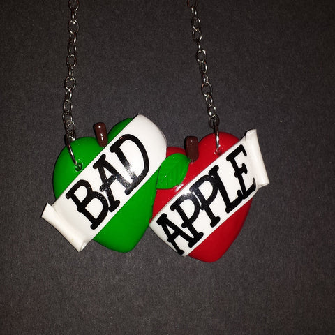 red and green bad apple bete noire necklace