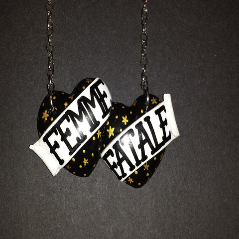 black and gold femme fatale bete noire necklace