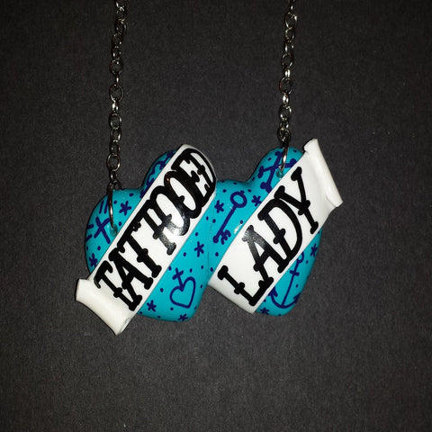 blue tattooed lady bete noire necklace
