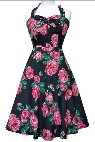 Rose Halterneck Dress by Lady Vintage