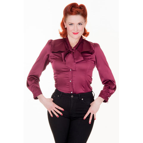 "Bernadette" Pussy Bow Blouse by Lindy Bop