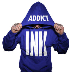 Royal Blue Big Ink Pull Over Hoodie by InkAddict