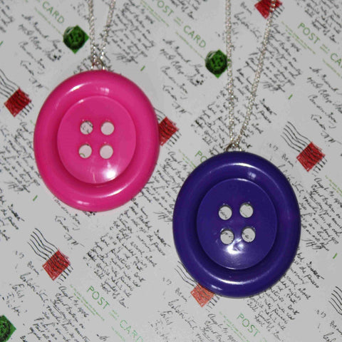 pink & purple button necklaces