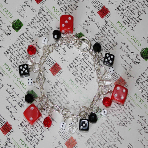 black dice charm bracelet