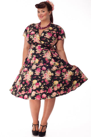 Estella Floral Plus Size Dress by Lady Vintage