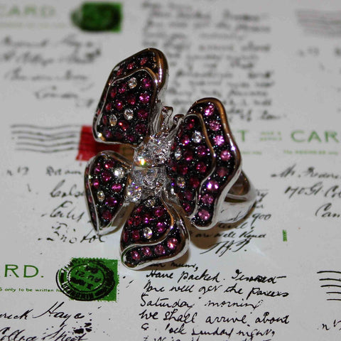 swarovski crystal butterfly ring