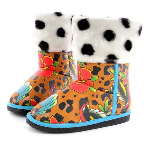 iron fist lounge leopard fugly flat boots