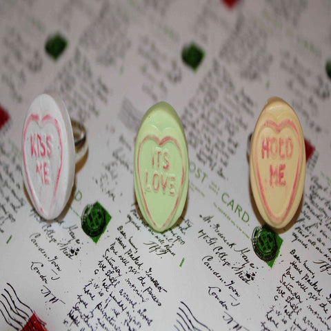 handmade love heart rings