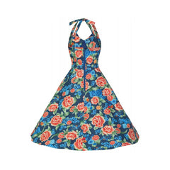 Myrtle Halterneck Swing Dress by Lindy Bop