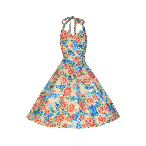 Myrtle Halterneck Swing Dress by Lindy Bop