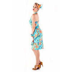 Ola Floral Sarong Wiggle Dress by Lindy Bop