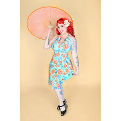 Ola Floral Sarong Wiggle Dress by Lindy Bop