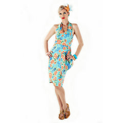 Ola Floral Sarong Wiggle Dress by Lindy Bop