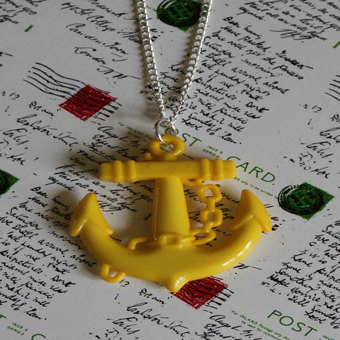 yellow anchor necklace