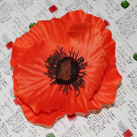 orange poppy hair flower