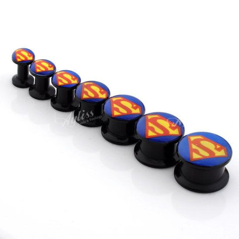 superman screw back acrylic tunnels