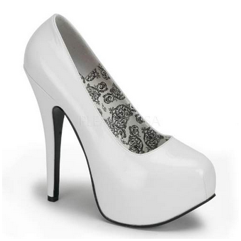White Teeze 06 Wide Platforms by Bordello