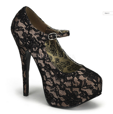 Nude Teeze 07 Lace Platforms by Bordello