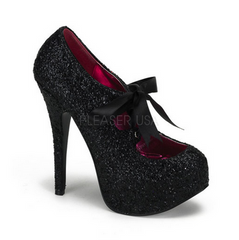 Black Teeze 10 Glitter Platforms by Bordello