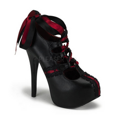 Black & Burgundy Teeze 12 Platforms by Bordello