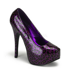 Purple Teeze 37 Cheetah Platforms by Bordello