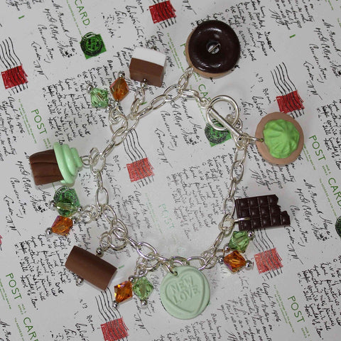 mint cupcake charm bracelet