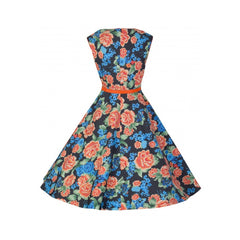 Yulia Floral Swing Dress by Lindy Bop