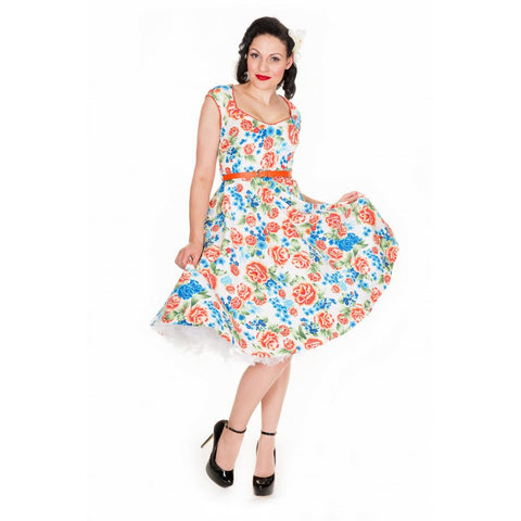 Yulia Floral Swing Dress by Lindy Bop
