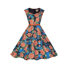 Yulia Floral Swing Dress by Lindy Bop